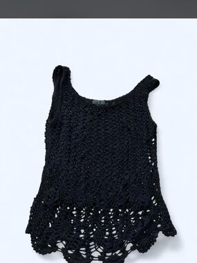 Rampage Y2K Black Crocheted Tank Top
